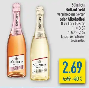 diska Söhnlein Brillant Sekt oder Alkoholfrei Angebot