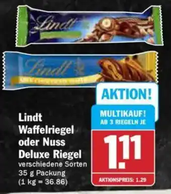 AEZ Lindt Waffelriegel oder Nuss Deluxe Riegel Angebot
