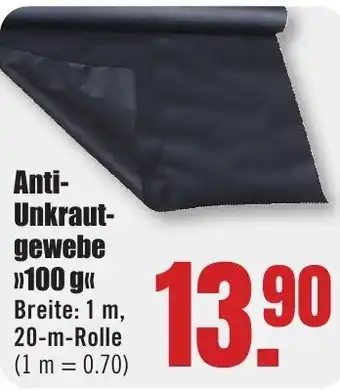 B1 Discount Baumarkt Anti- Unkraut- gewebe 100 g Angebot