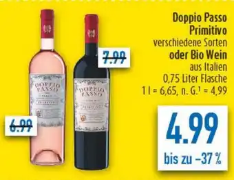 diska Doppio Passo Primitivo oder Bio Wein Angebot