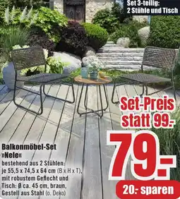 B1 Discount Baumarkt Balkonmöbel-Set Nele Angebot