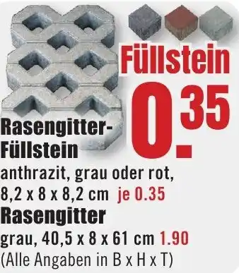 B1 Discount Baumarkt Rasengitter- Füllstein Angebot