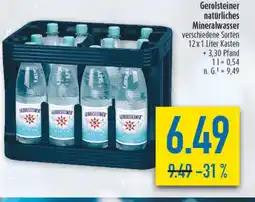 diska Gerolsteiner natürliches Mineralwasser Angebot