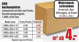 B1 Discount Baumarkt OSB Ausbauplatte Angebot