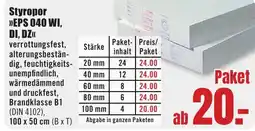 B1 Discount Baumarkt Styropor >>EPS 040 WI, DI, DZ Angebot