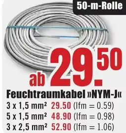 B1 Discount Baumarkt Feuchtraumkabel NYM Angebot