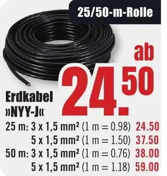 B1 Discount Baumarkt Erdkabel NYY-J Angebot