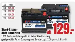 B1 Discount Baumarkt Start-Stopp- AGM Batterien Angebot