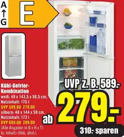 B1 Discount Baumarkt Kühl-Gefrier- Kombination Angebot