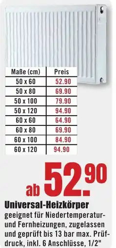 B1 Discount Baumarkt Universal-Heizkörper Angebot