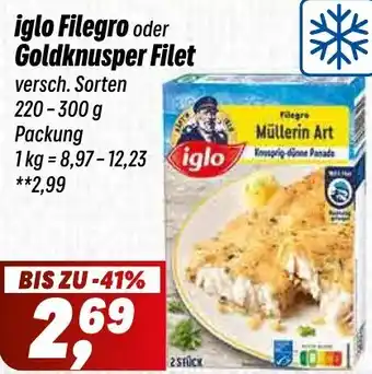 Simmel iglo Filegro oder Goldknusper Filet Angebot