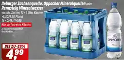 Simmel Ileburger Sachsenquelle, Oppacher Mineralquellen oder Rennsteig Mineralwasser Angebot