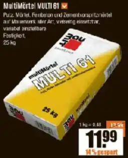 V Baumarkt MultiMörtel MULTI 61 Angebot