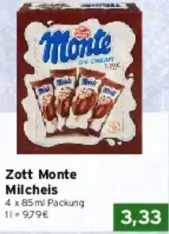 CAP Markt Zott Monte Milcheis Angebot