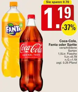 WEZ Coca-Cola, Fanta oder Sprite Angebot