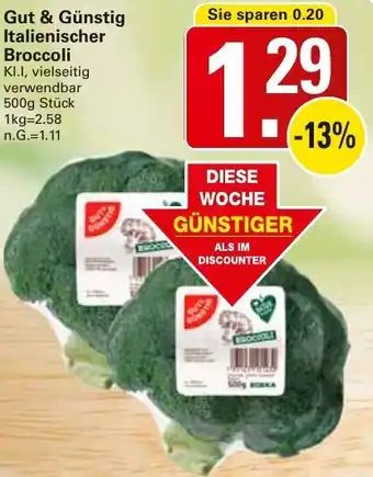 WEZ Gut & Günstig Italienischer Broccoli Angebot