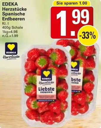 WEZ EDEKA Herzstücke Spanische Erdbeeren Angebot