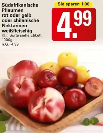 WEZ Südafrikanische Pflaumen rot oder gelb oder chilenische Nektarinen weißfleischig Angebot