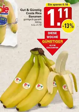 WEZ Gut & Günstig Costa Rica Bananen Angebot