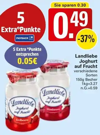 WEZ Landliebe Joghurt auf Frucht Angebot