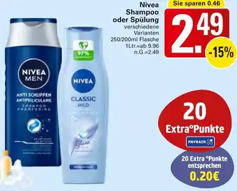 WEZ Nivea Shampoo oder Spülung Angebot