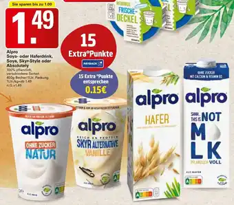 WEZ Alpro Soya- oder Haferdrink, Soya, Skyr-Style oder Absolutely Angebot