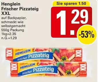 WEZ Henglein Frischer Pizzateig XXL Angebot