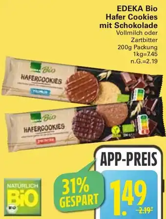 WEZ EDEKA Bio Hafer Cookies mit Schokolade Angebot