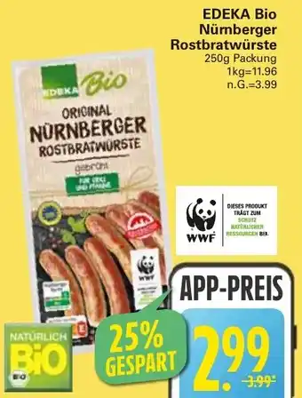 WEZ EDEKA Bio Nürnberger Rostbratwürste Angebot