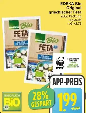 WEZ EDEKA Bio Original griechischer Feta Angebot