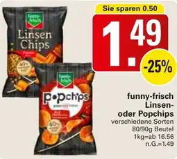 WEZ funny-frisch Linsen oder Popchips Angebot