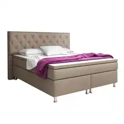 Netto Marken-Discount Inter Handels Boxspringbett Turin 180x200 cm muddy Angebot