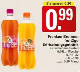 WEZ Franken Brunnen fruit2go Erfrischungsgetränk Angebot