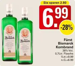 WEZ Fürst Bismarck Kornbrand Angebot