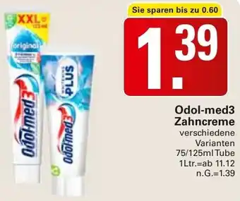 WEZ Odol-med3 Zahncreme Angebot