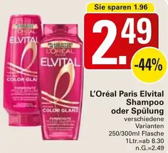 WEZ L'Oréal Paris Elvital Shampoo oder Spülung Angebot