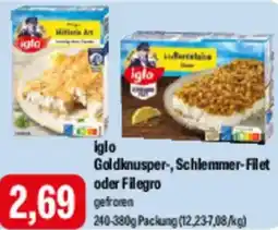 Feneberg iglo Goldknusper, Schlemmer-Filet oder Filegro Angebot