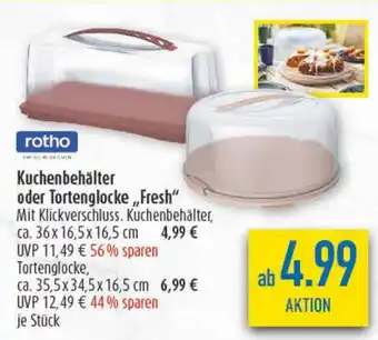 diska rotho Kuchenbehälter oder Tortenglocke,,Fresh" Angebot