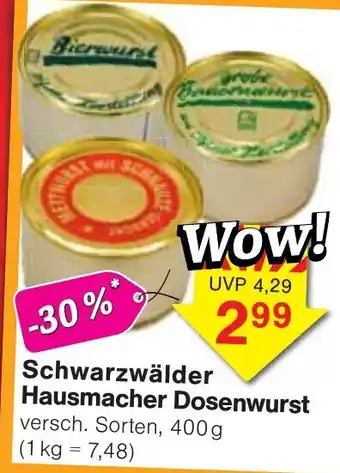 Wiglo Wunderland Schwarzwälder Hausmacher Dosenwurst Angebot