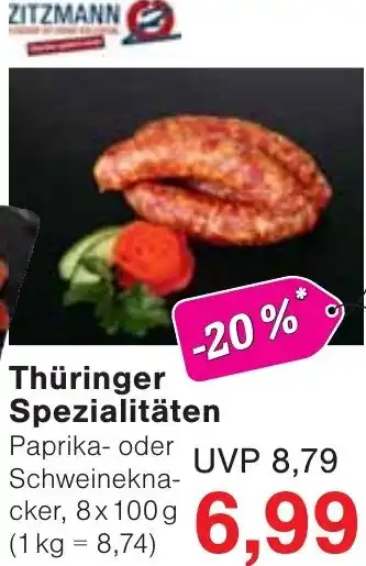 Wiglo Wunderland ZITZMANN Thüringer Spezialitäten Angebot