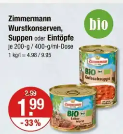 V Markt Zimmermann Wurstkonserven, Suppen oder Eintöpfe Angebot