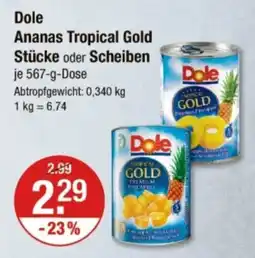 V Markt Dole Ananas Tropical Gold Stücke oder Scheiben Angebot