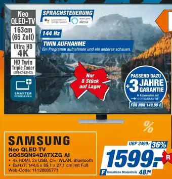 expert Techno Land SAMSUNG Neo QLED TV GQ65QN94DATXZG AI Angebot