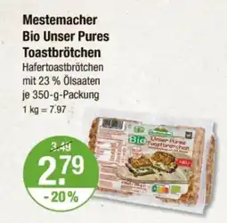 V Markt Mestemacher Bio Unser Pures Toastbrötchen Angebot