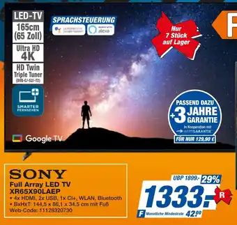 expert Techno Land SONY Full Array LED TV XR65X90LAEP Angebot