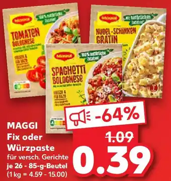 Kaufland MAGGI Fix oder Würzpaste Angebot