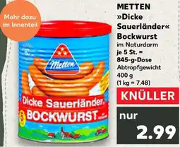 Kaufland METTEN Dicke Sauerländer Bockwurst Angebot