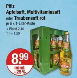 V Markt Pölz Apfelsaft, Multivitaminsaft oder Traubensaft rot Angebot