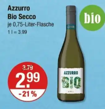 V Markt Azzurro Bio Secco Angebot