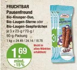 V Markt FRUCHTBAR Pausenfreund Bio-Knusper-Duo, Bio-Laugen-Sterne oder Bio-Laugen-Seepferdchen Angebot